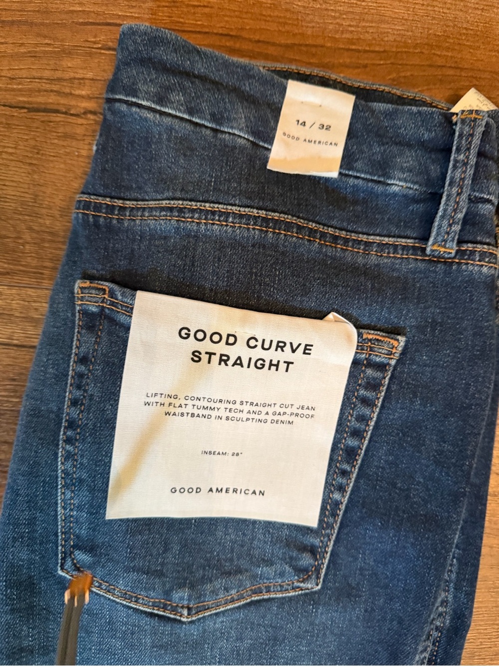 Good American Good Curve Straight Jeans – Dark Indigo Blue